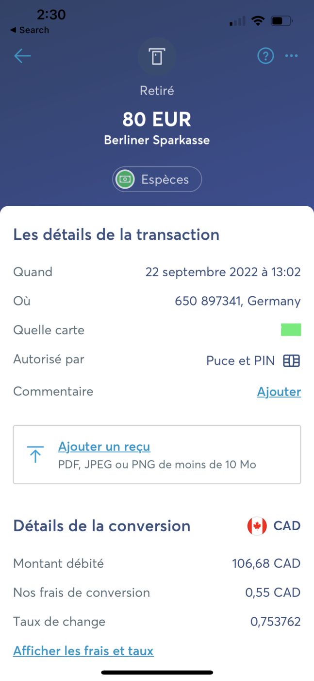 Carte Wise&nbsp;: Comment économiser sur les retraits de devises étrangères - Transaction Wise 2