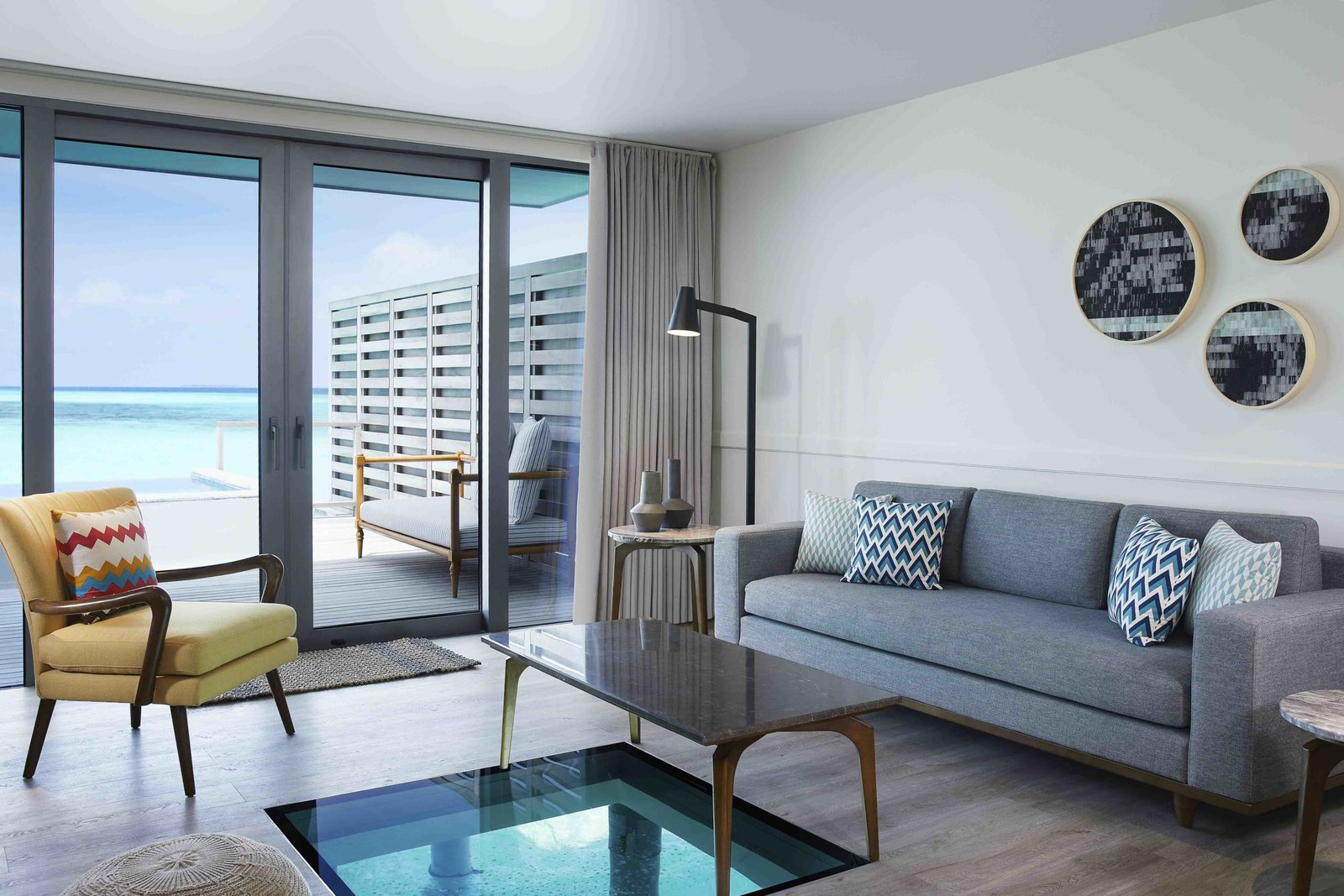Le Meridien Maldives Resort Spa Two Bedroom Overwater Villa Living Room