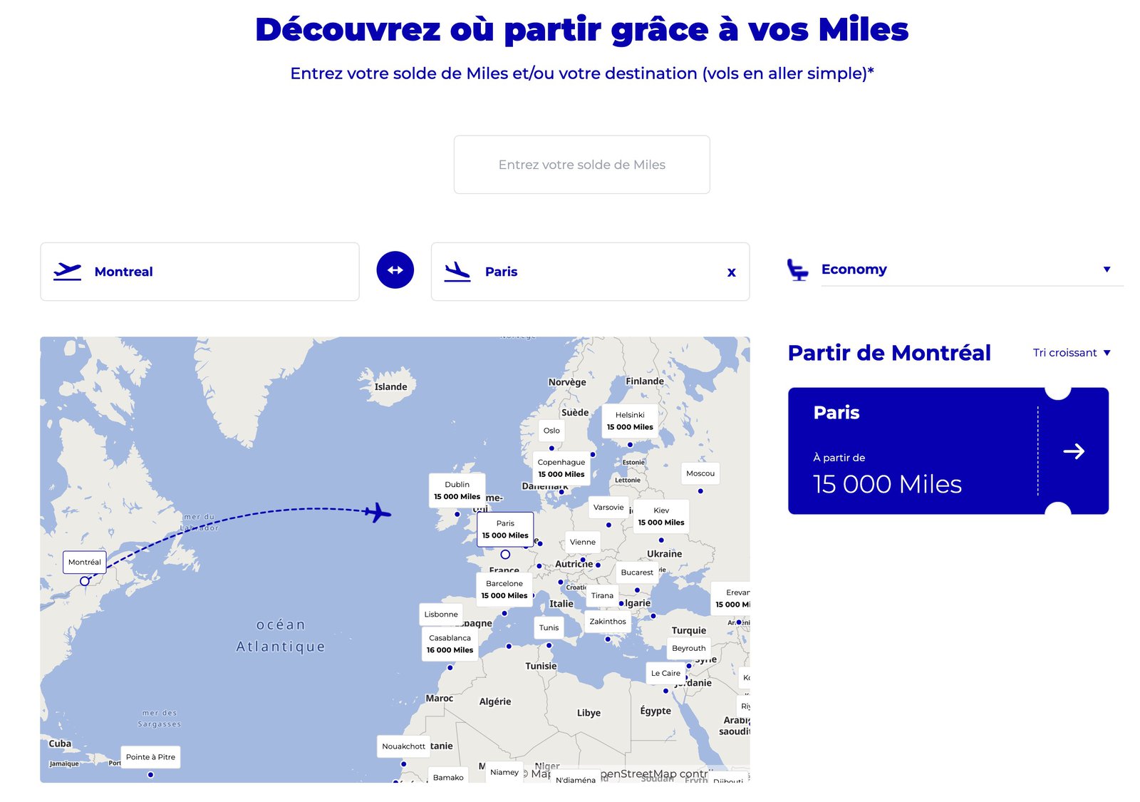 Flying Blue&nbsp;: changements tarifaires et carte interactive - Carte Interactive Flying Blue