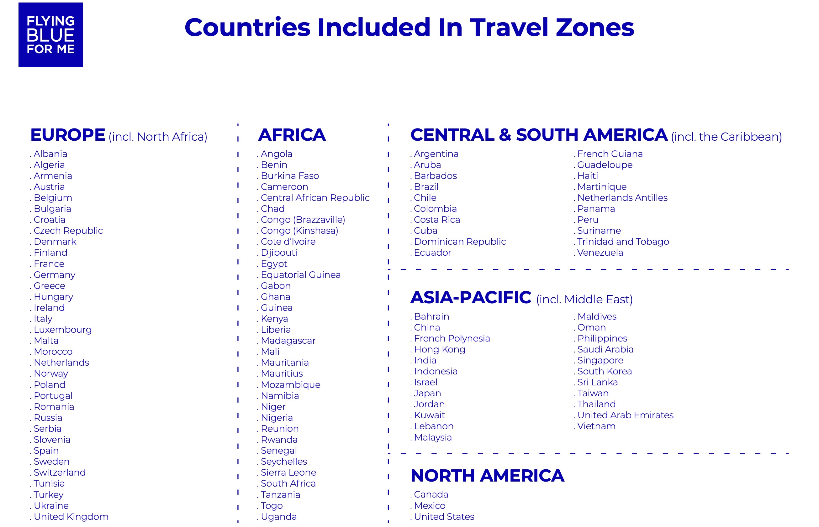 Flying Blue: Reward pricing changes and interactive map - fr