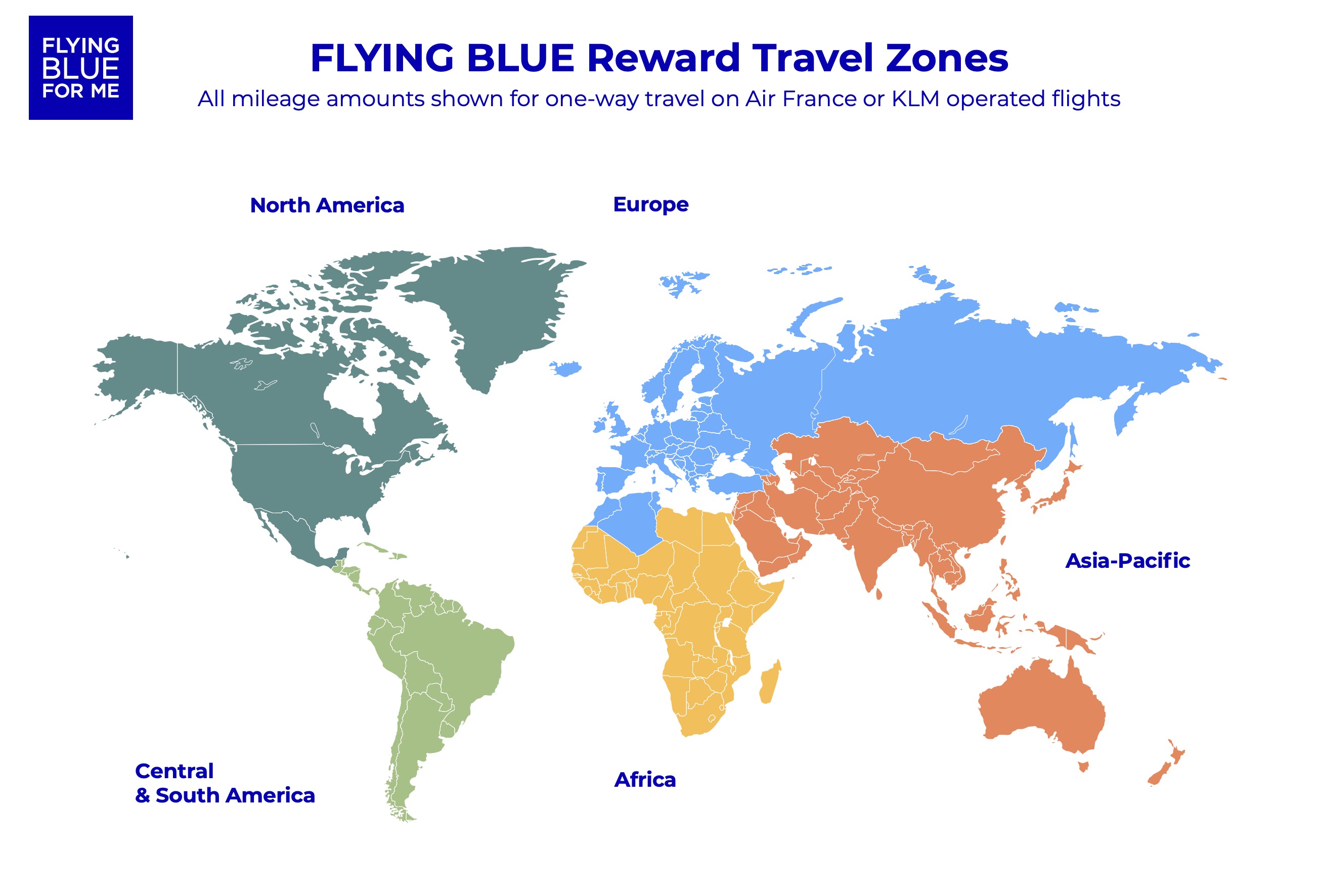 Flying Blue: Reward pricing changes and interactive map - fr