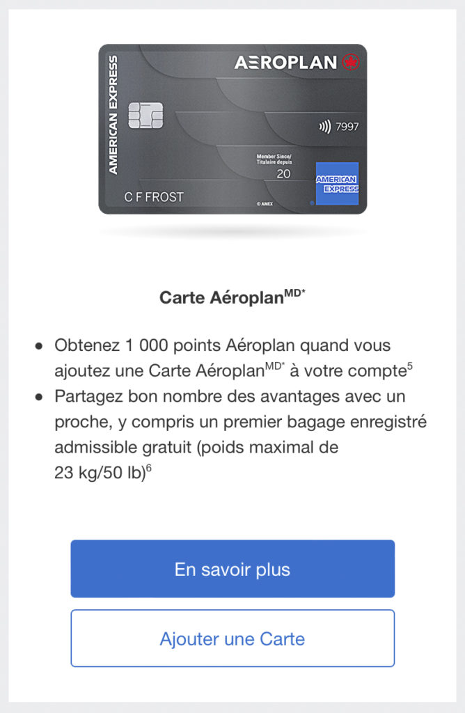 American Express Bonus Points – Aeroplan Fr