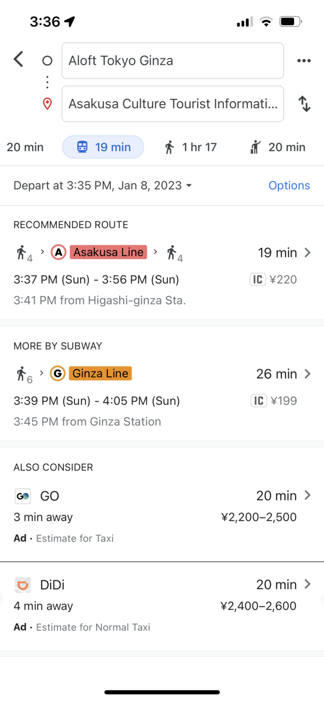 Japan: How to save on transportation in Japan? - Tokyo google maps 9073