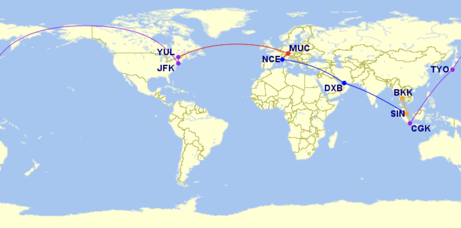 Emirates, Thai, ANA: a week in Bangkok with points - gcmap