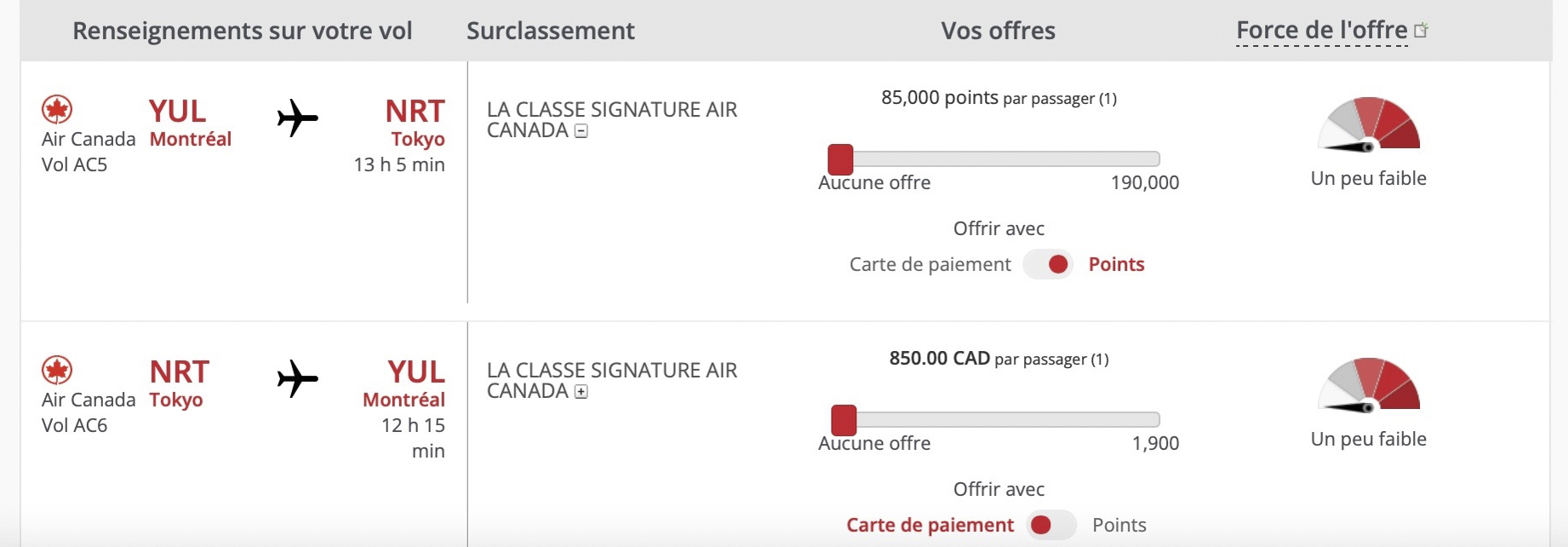 Guide du débutant au programme Aéroplan : tout ce qu’il faut savoir - AC Bid Upgrade PY to J En