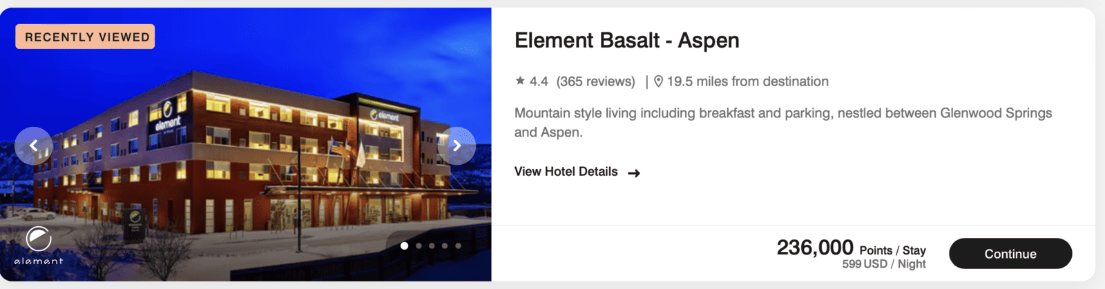 Where to go during Spring Break using Reward Points? - Marriott Element Aspen