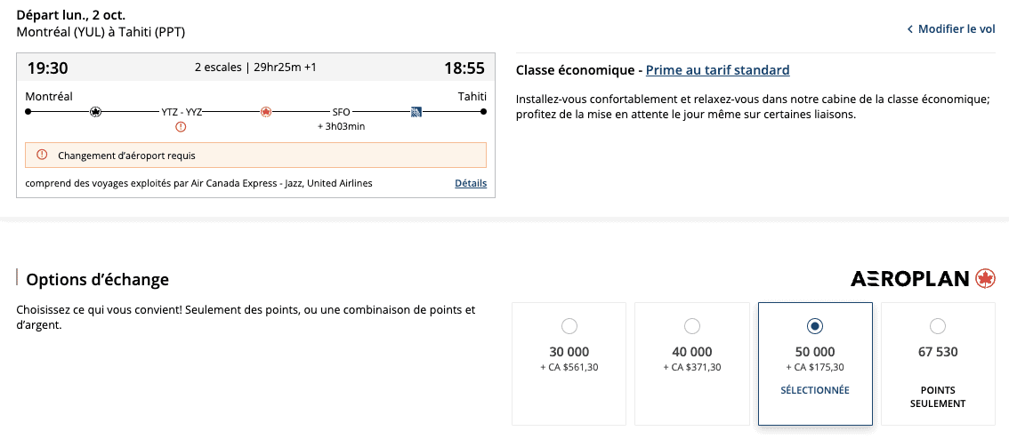 Polynesia: My two-week itinerary in French Polynesia - YUL PPT Aéroplan aller