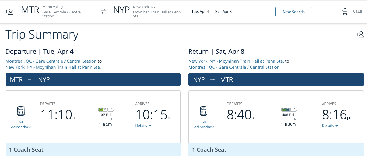 Montreal - New York train: Amtrak Adirondack service suspended - Amtrak Adirondack
