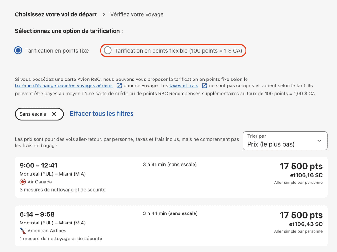 RBC Avion&nbsp;: Comment utiliser ses points RBC Avion pour des récompenses voyage - Tarification points flexible