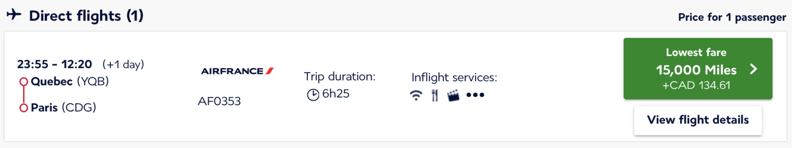 What to do with 60,000 Flying Blue Miles - Yqb cdg en