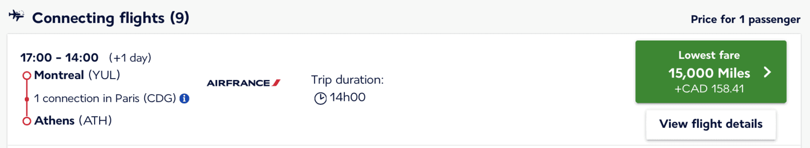What to do with 60,000 Flying Blue Miles - Yul ath en