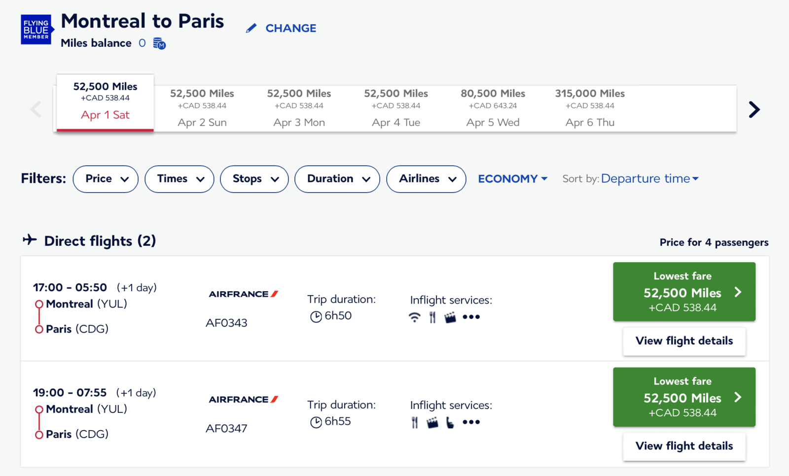 What to do with 60,000 Flying Blue Miles - Yul cdg family