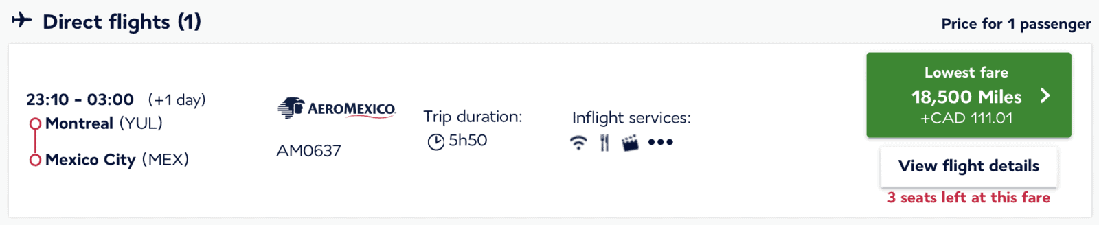 What to do with 60,000 Flying Blue Miles - Yul mex en