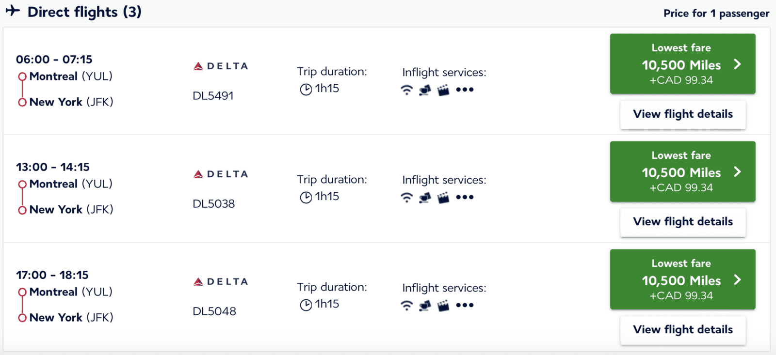 What to do with 60,000 Flying Blue Miles - Yul nyc en