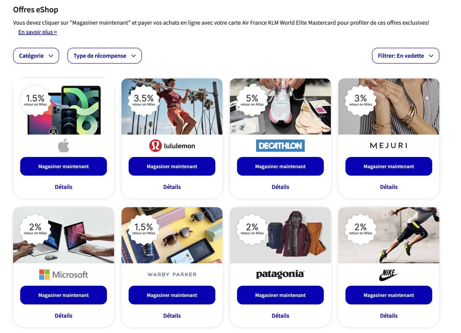 Flying Blue&nbsp;: Comment gagner des Miles Flying Blue pour tous les achats (+ Offres inCard et eShop) - Carte air france klm flying blue eshop offres fr