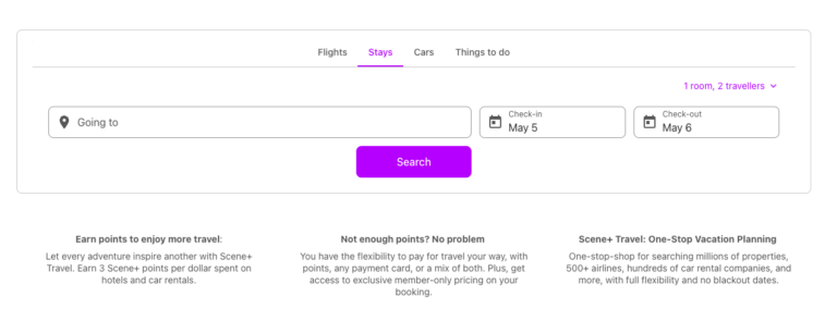 Scene+ : How to earn and redeem Scene+ points on Expedia | Milesopedia