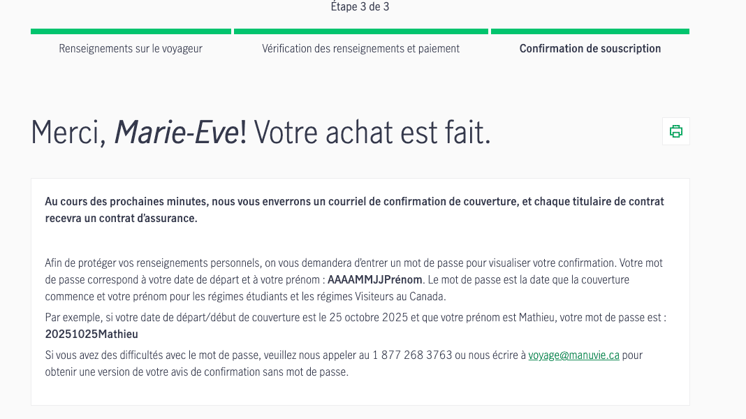 Comment prolonger l’assurance voyage de la Carte Visa Infinite Passeport + Banque Scotia - Assurance Scotia Passeport Manuvie 9