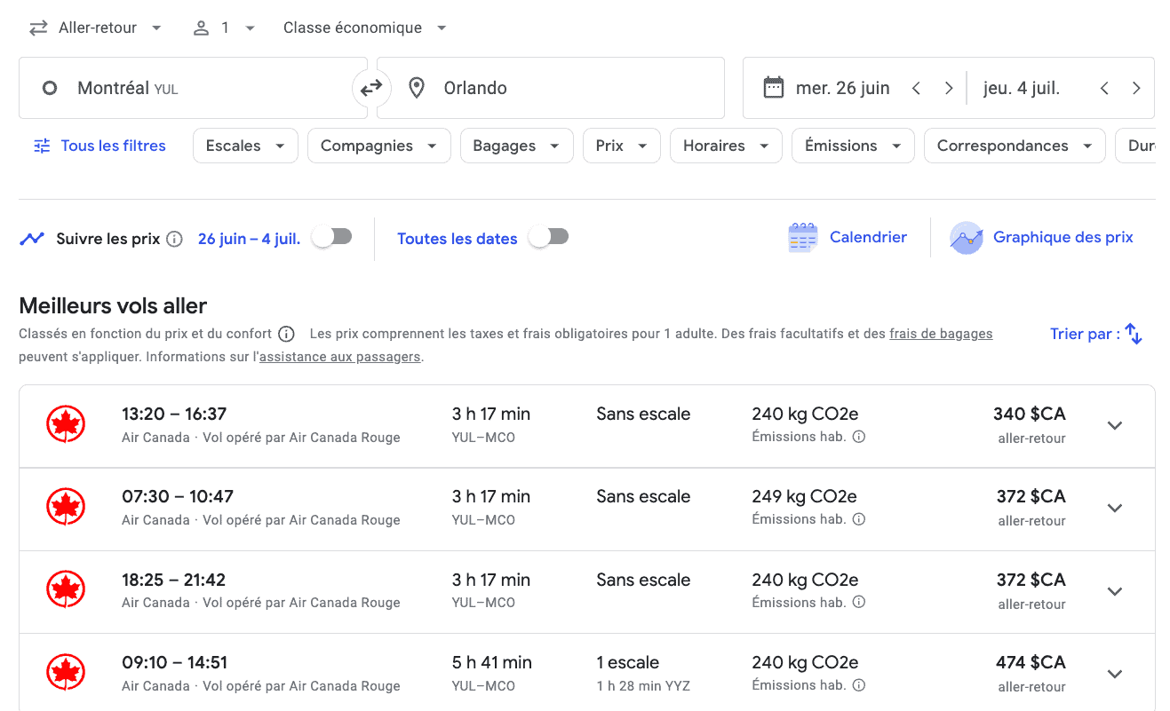 Comment obtenir un billet d’avion gratuit ou pas cher pour la Floride - YUL MCO FR juin