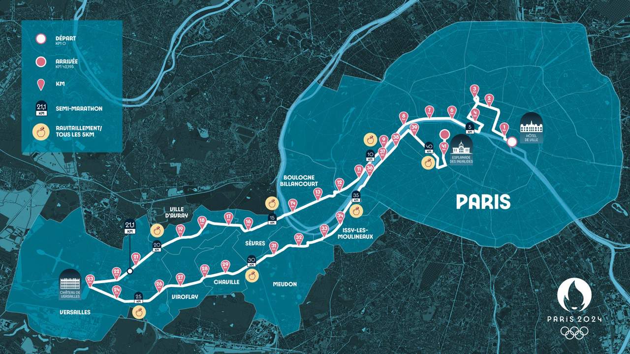 Paris 2024 Olympic Games: How to prepare for your trip - Paris2024-BIL-221002-Carte-Marathon-OLY-V6