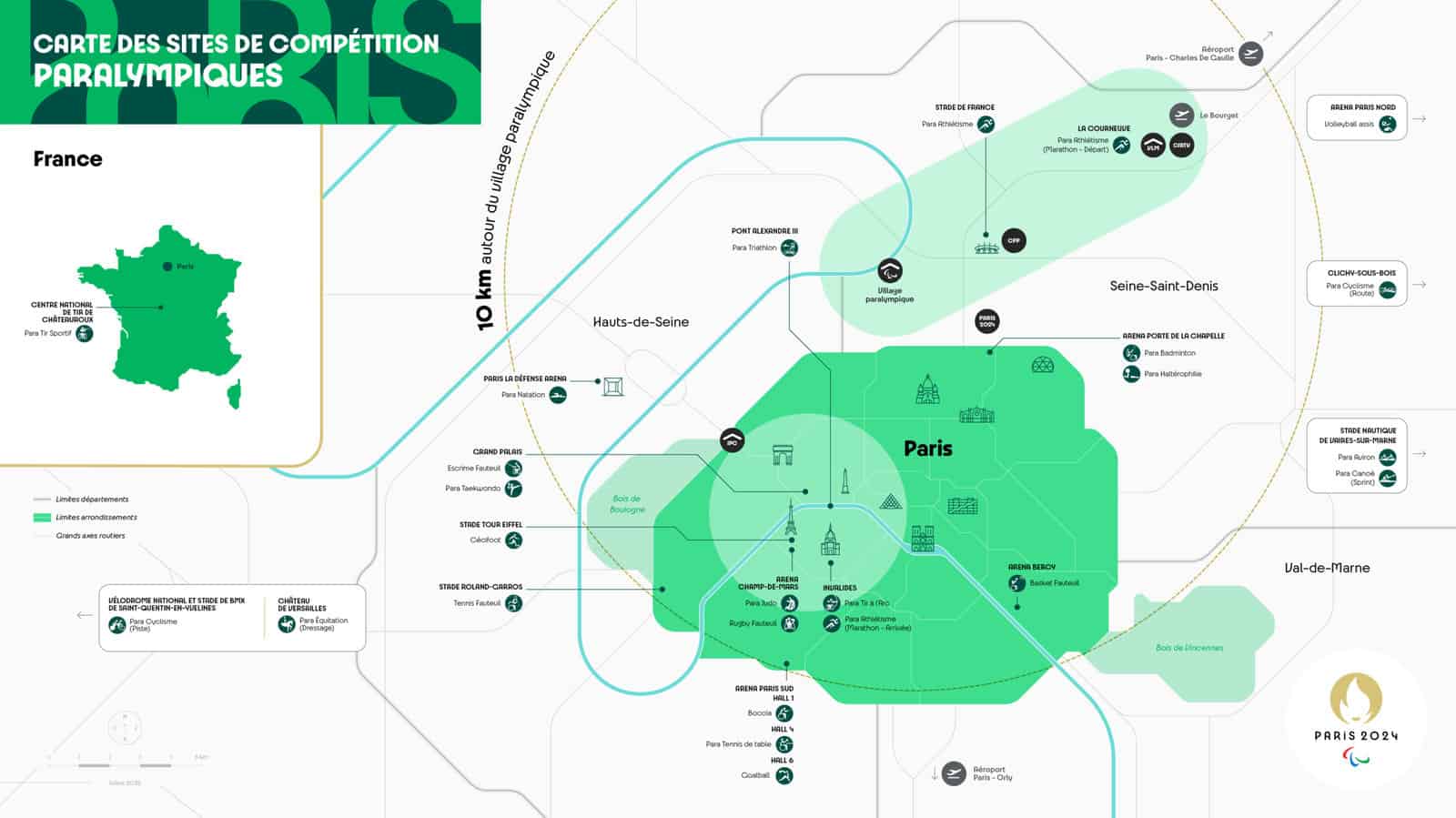 Paris 2024 Olympic Games: How to prepare for your trip - Cartes des sites paralympiques