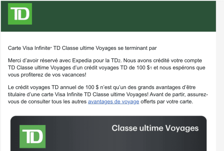 td credit card travel alert