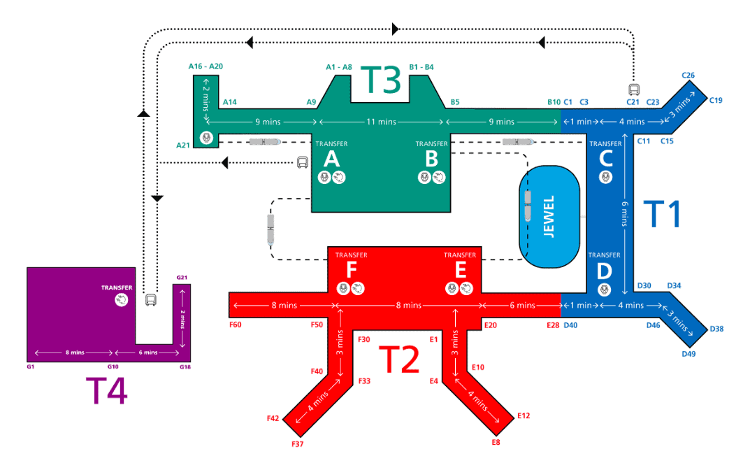 Avis&nbsp;: Salon Changi Lounge à Singapour - changi airport map