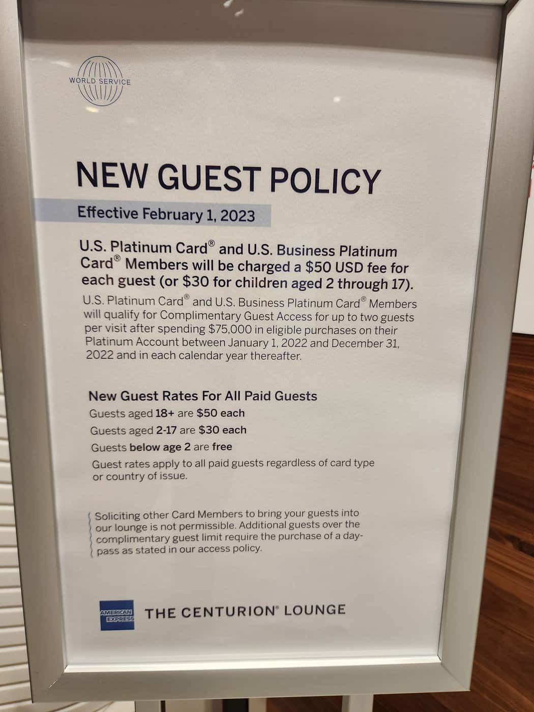 Centurion Lounge LGA - Guest policy