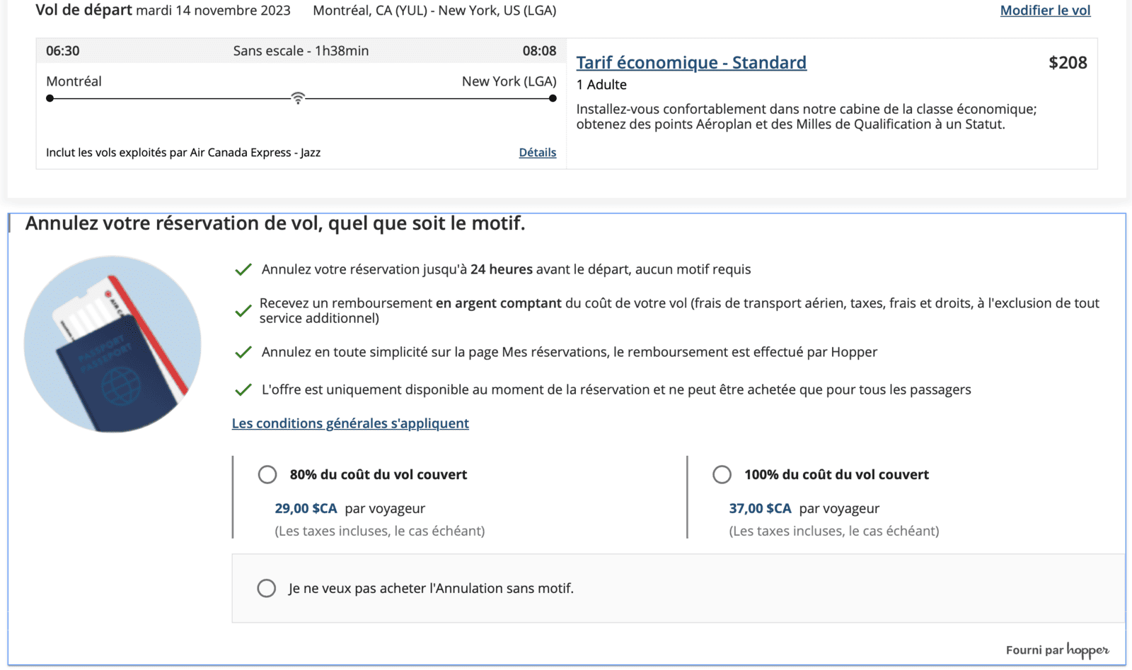 Air Canada and Hopper new flight cancellation option Milesopedia