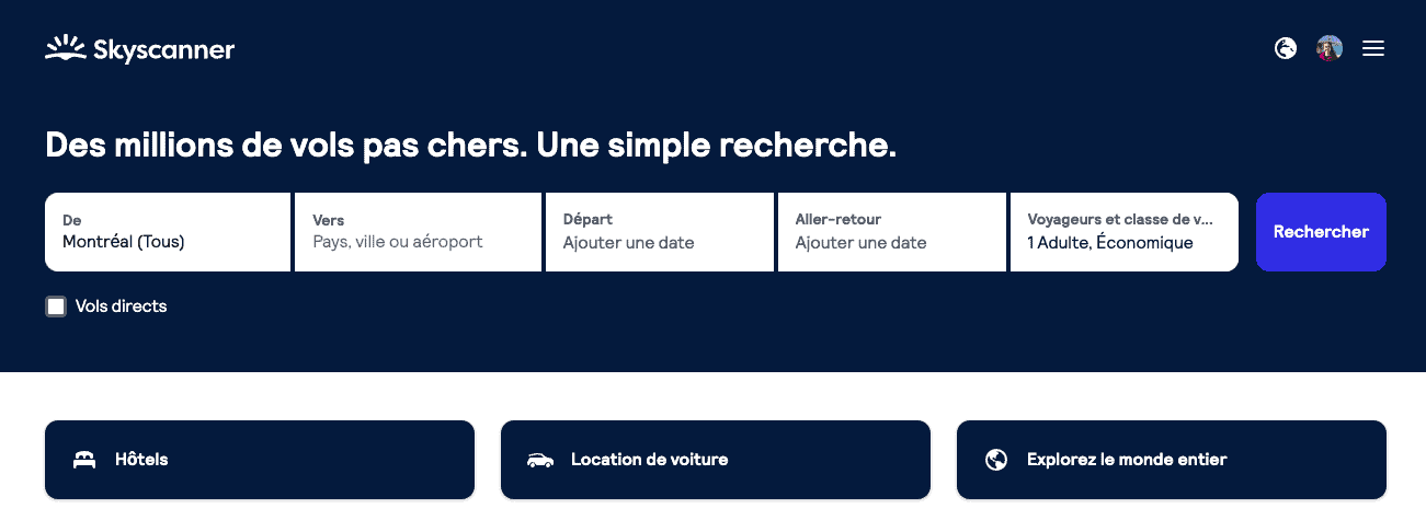 Skyscanner&nbsp;: Trouver les meilleurs prix pour les vols et hôtels - skyscanner1 fr