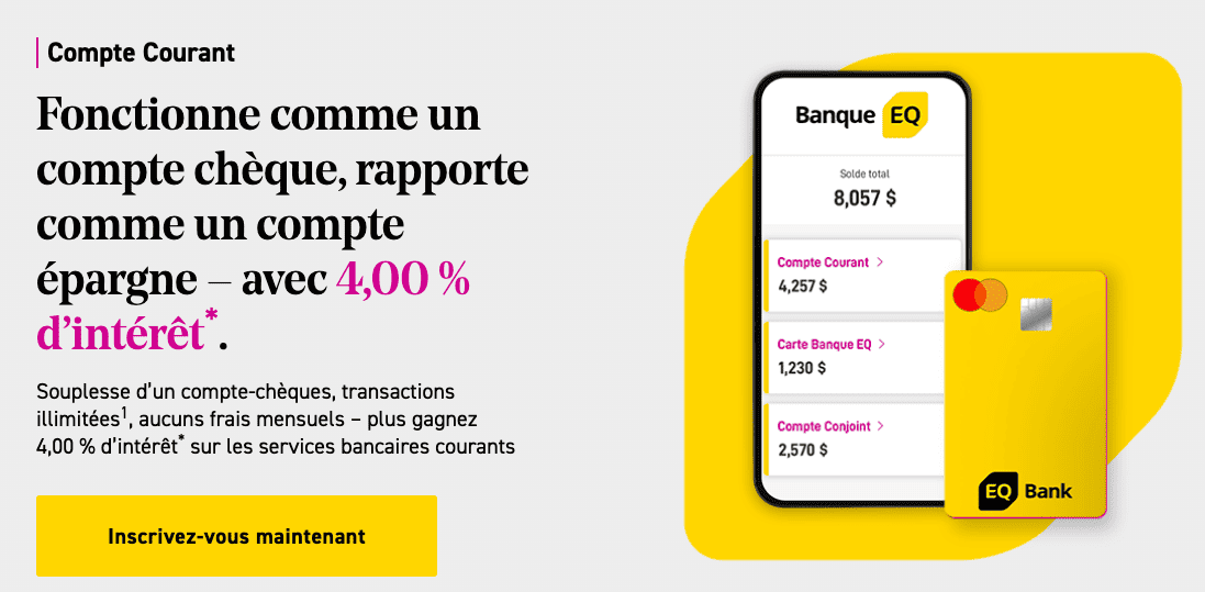 Banque EQ&nbsp;: obtenez votre compte bancaire sans frais (disponible au Québec)! - Banque EQ compte courant
