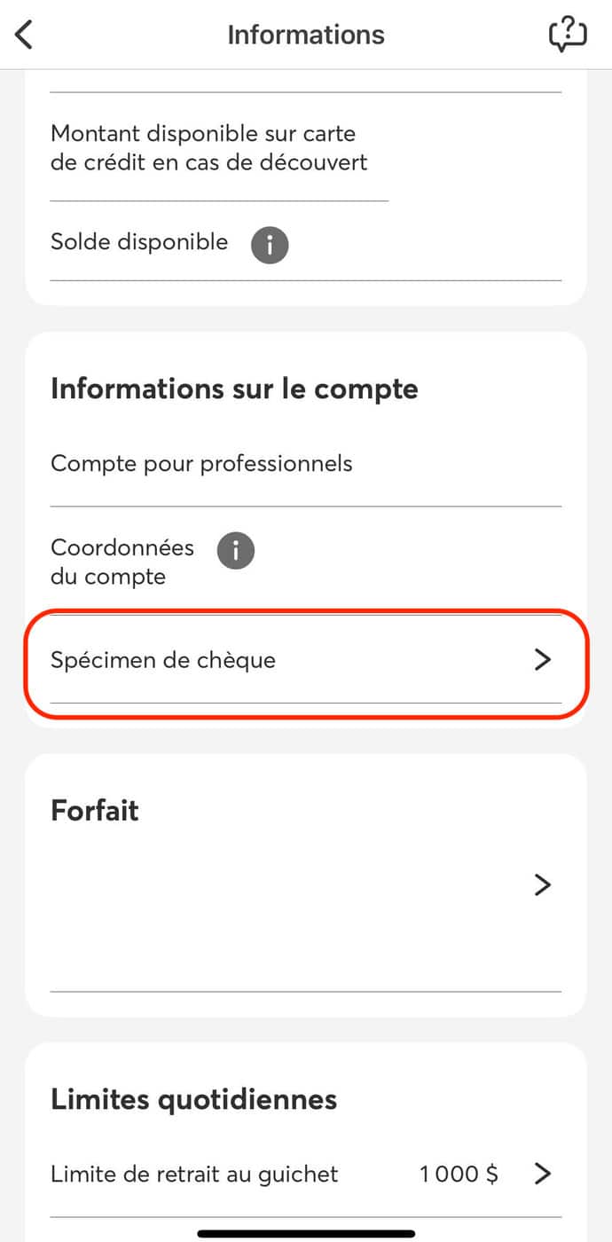 Comment obtenir un spécimen de chèque Desjardins sur AccèsD