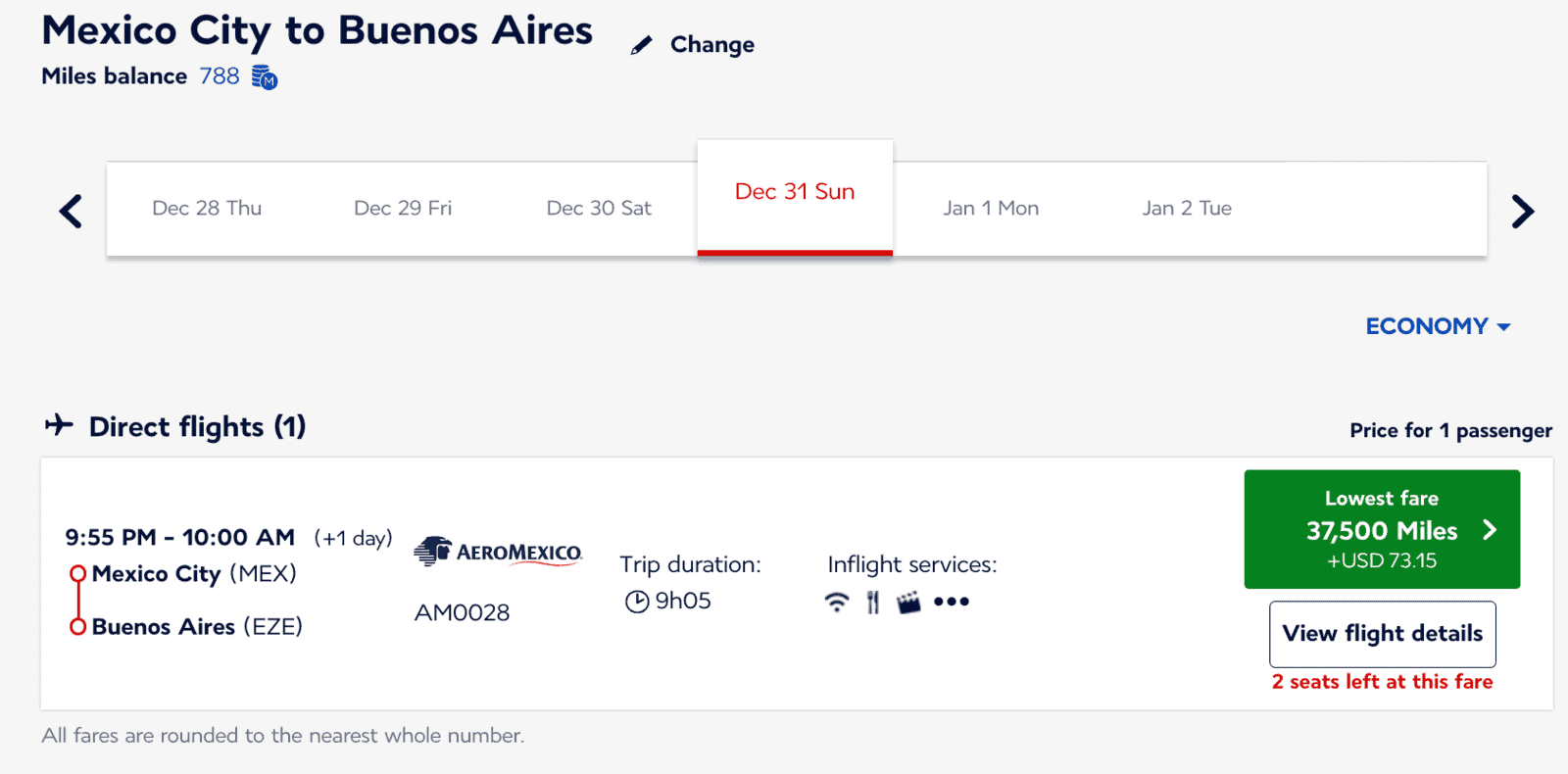Flying Aeroméxico using Flying Blue Miles - MEX EZE
