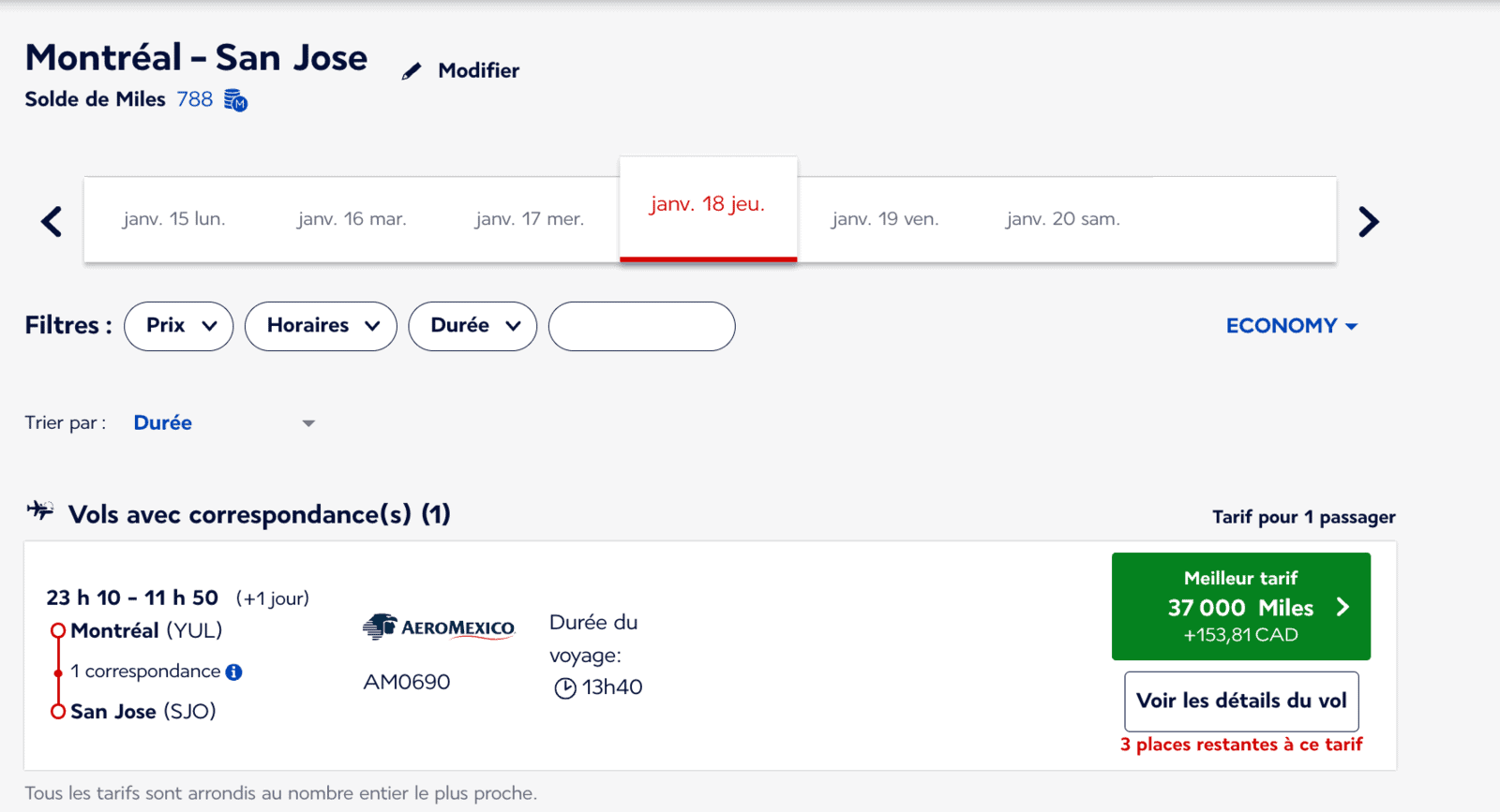 Flying Aeroméxico using Flying Blue Miles - YUL MEX San Jose