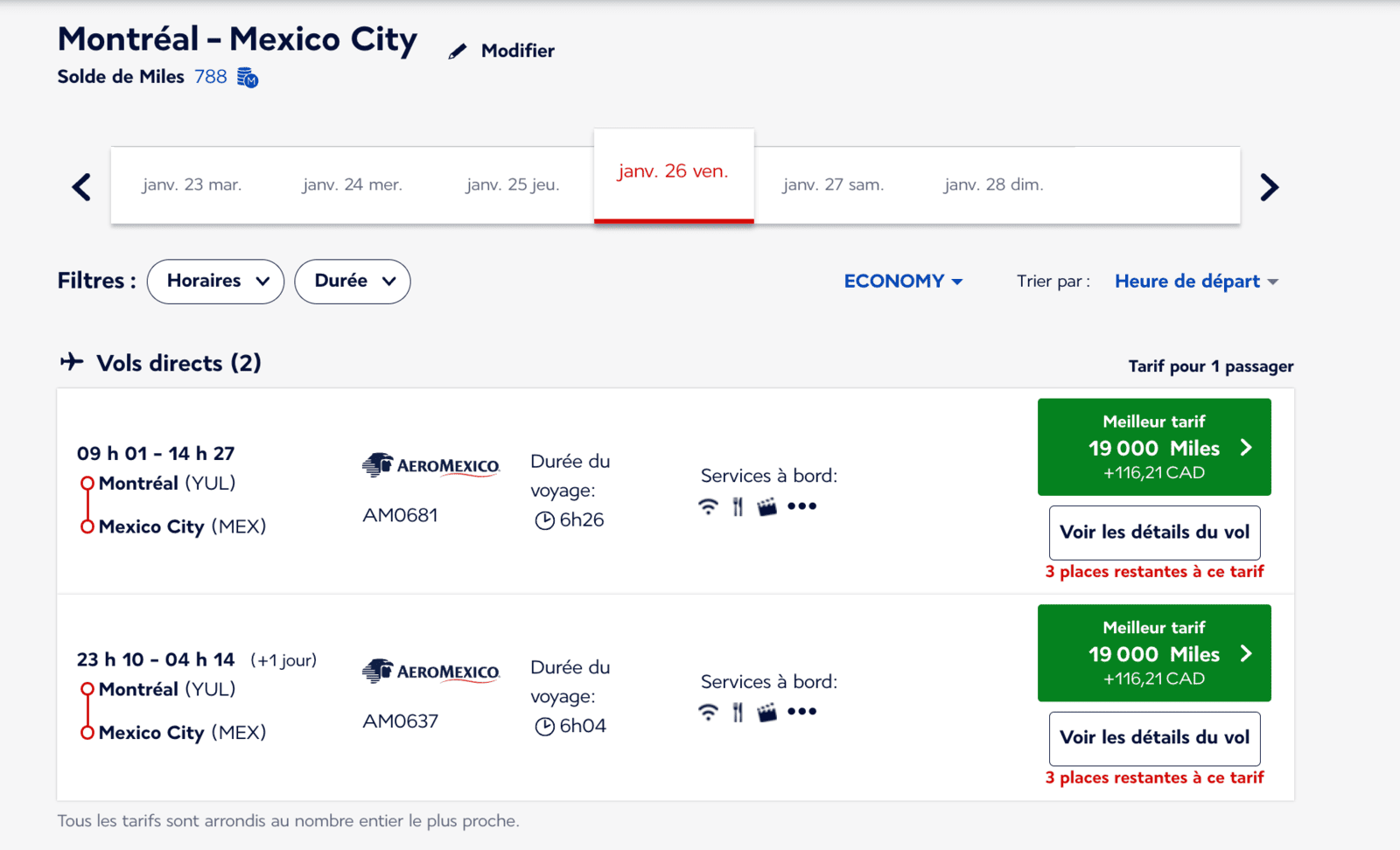 Flying Aeroméxico using Flying Blue Miles - YUL MEX