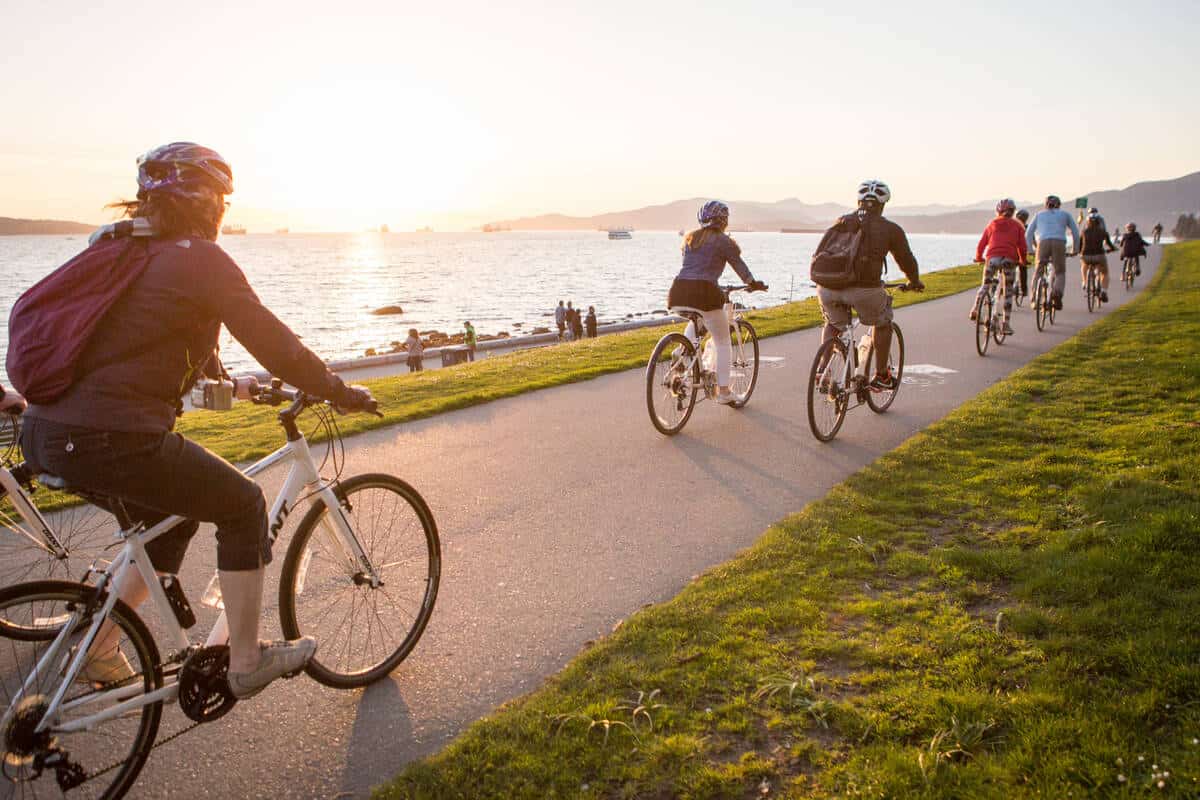 Canada: What to Do in Vancouver This Fall? - Cycle City Tours. Cycling along seawall.