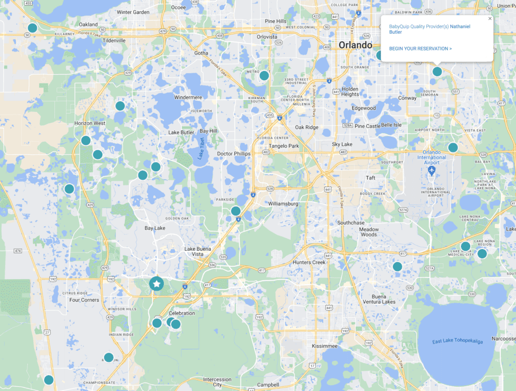 BabyQuip – Localisation fournisseurs Orlando