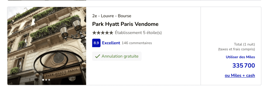 Park Hyatt Paris - Vendôme, payable avec des Miles Flying Blue via Hotel for Miles