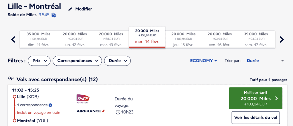 Billet prime Lille-Montréal avec Air France
