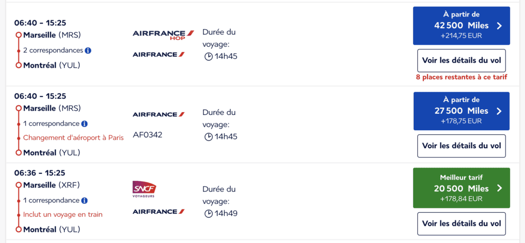 Billet prime Marseille-Montréal avec Air France