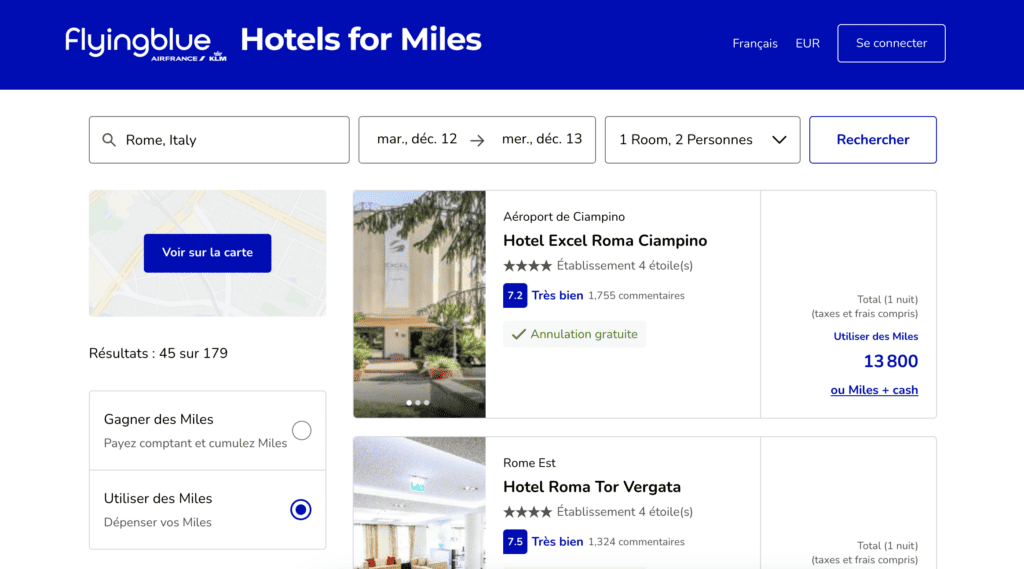 Hotels for Miles