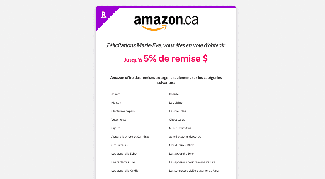 Promotion Rakuten et Scène+ : Jusqu’à 15% de remise en argent! - Rakuten Amazon catégories vendredi fou