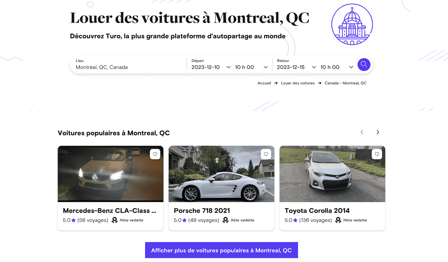 Location entre particuliers&nbsp;: rentabiliser sa voiture pendant son voyage avec Turo - Turo choix voiture