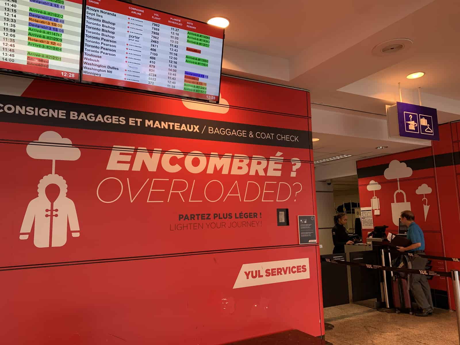 Ultimate Guide to YUL Montréal-Trudeau International Airport - YUL cloakroom