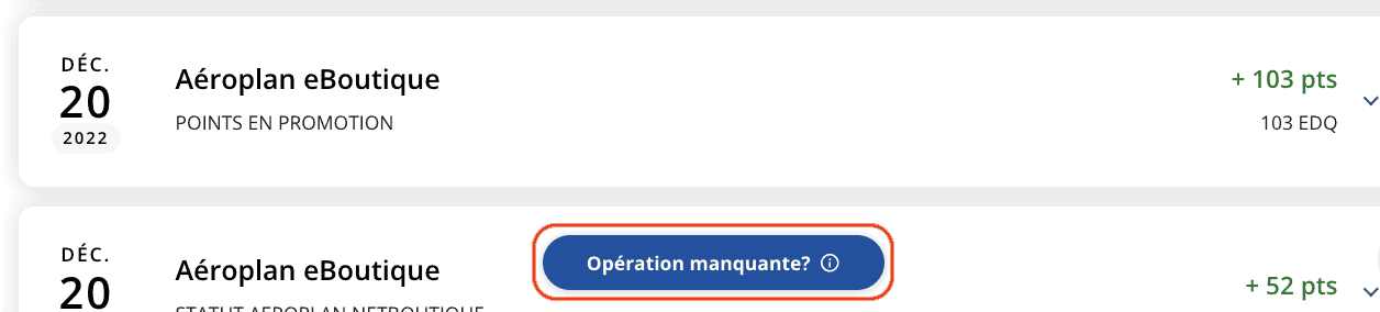 Comment fonctionne l’eBoutique d’Aéroplan - ap estore operation manquante