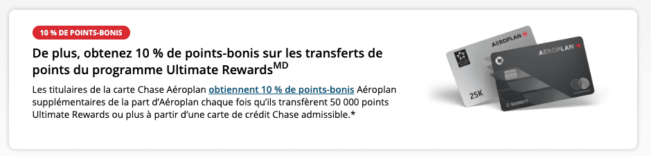 Chase Transfer Bonus Aéroplan