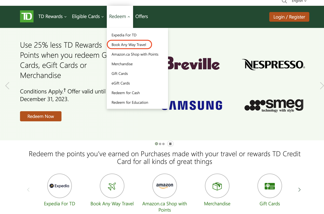 Expedia for TD a Complete Guide&nbsp;: Maximize your TD Rewards Points - primes td reserver points