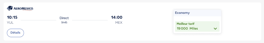 Vol aller/retour Mexico City - Montréal en cabine Economy pour moins de 40 000 Flying Blue