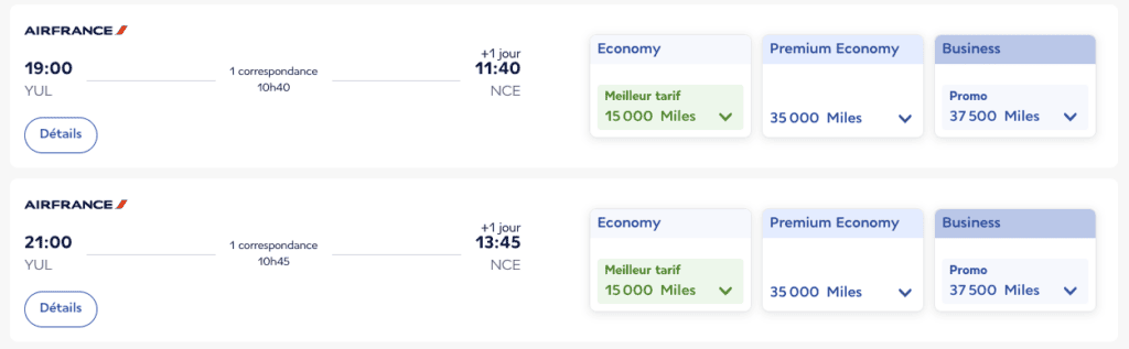 Vol aller/retour Nice - Montréal en cabine Economy pour moins de 40 000 Flying Blue