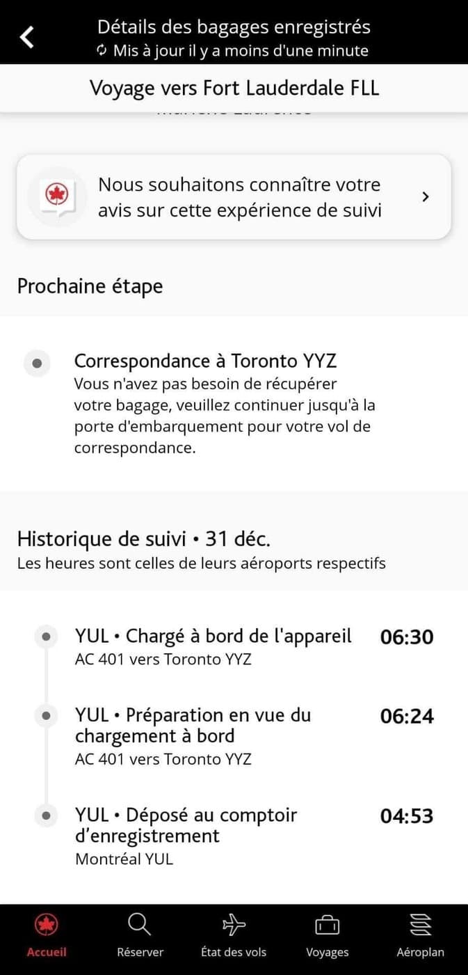 Air Canada: New baggage tracking function in the mobile application - ac-suivi-bagages1