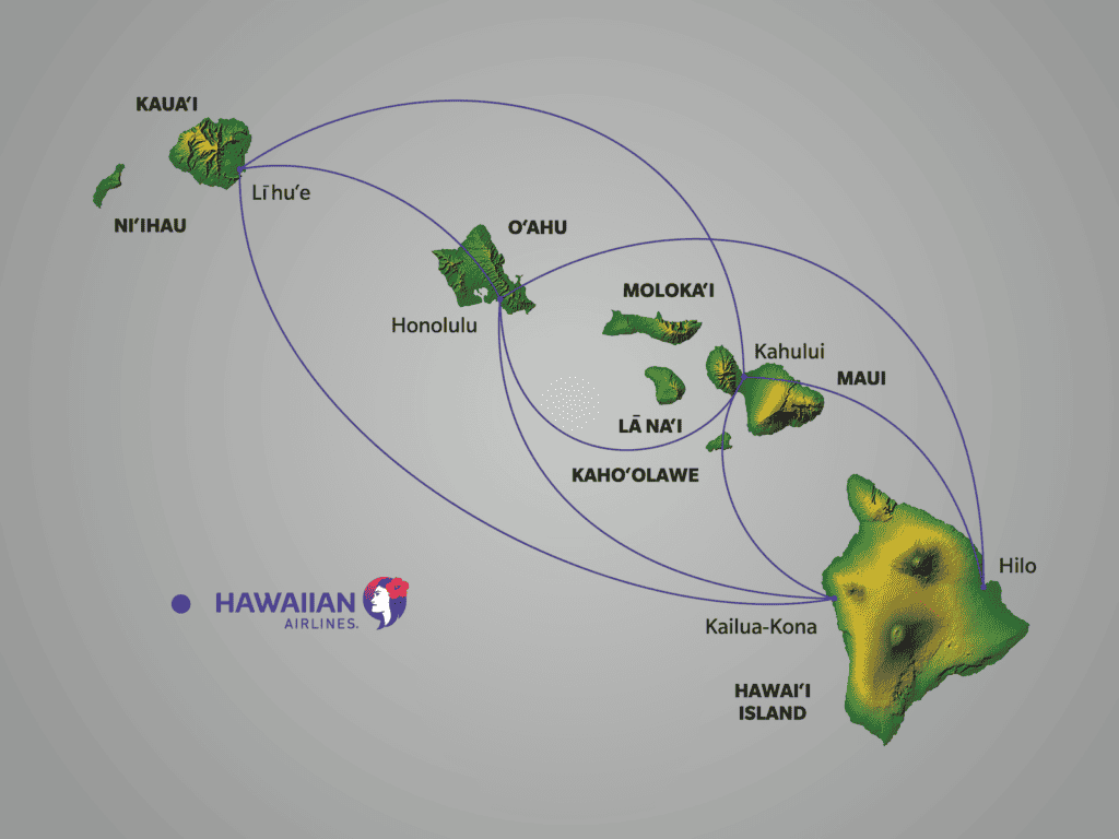 hawaiian arlines routemap